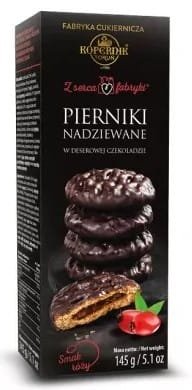 KOPERNIK Pierniki Nadziewane w Czekoladzie Deserowej – Smak Róży 145g