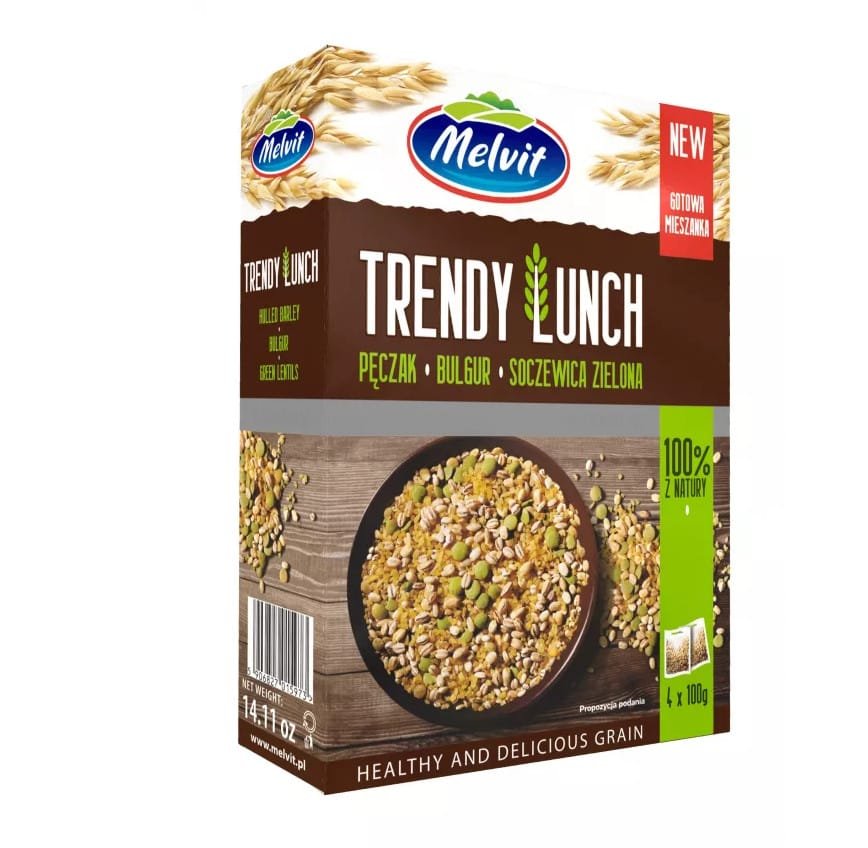 MELVIT Trendy Lunch peczak , bulgur, soczewica zielona 4 x 100 g