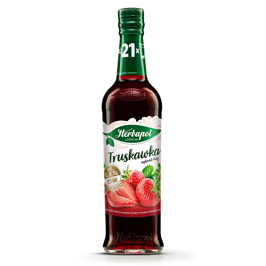HERBAPOL Syrop o smaku truskawkowym 420ml