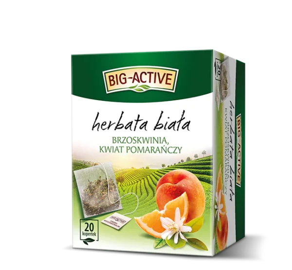 BIG ACTIVE Herbata biała z brzoskwinią i kwiatem pomarańczy