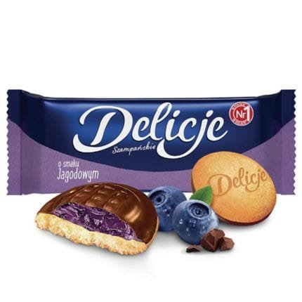 DELICJE SZAMPAŃSKIE Biszkopty z galaretką jagoda147g