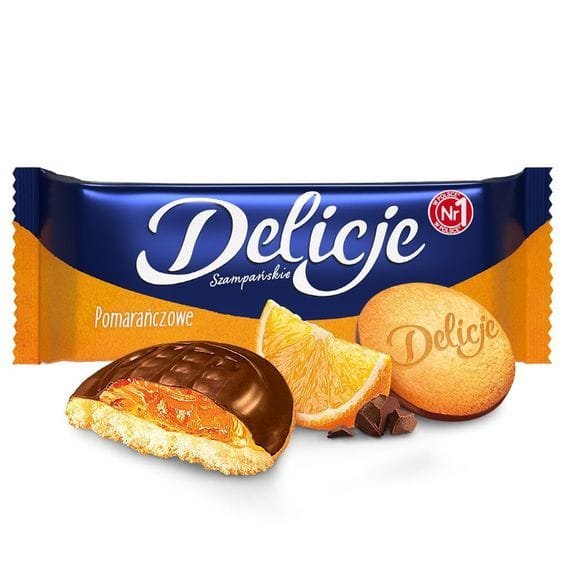 DELICJE SZAMPAŃSKIE Biszkopty z galaretką pomarańczową 147g