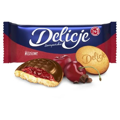 DELICJE SZAMPAŃSKIE Biszkopty z galaretką Wiśniowe 147g