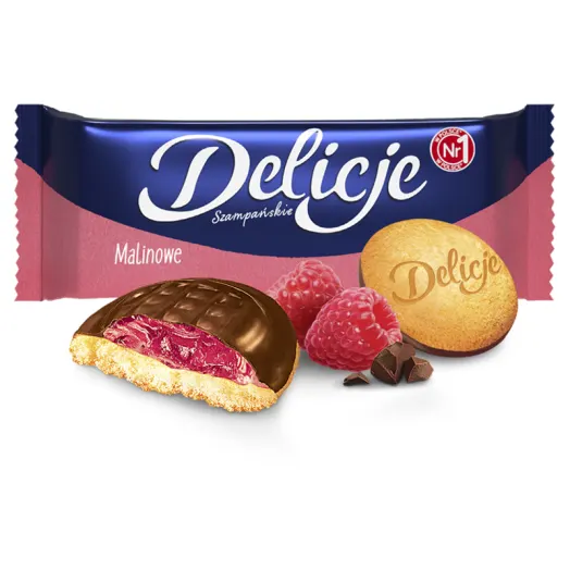 DELICJE SZAMPAŃSKIE Biszkopty z galaretką malinową 147g