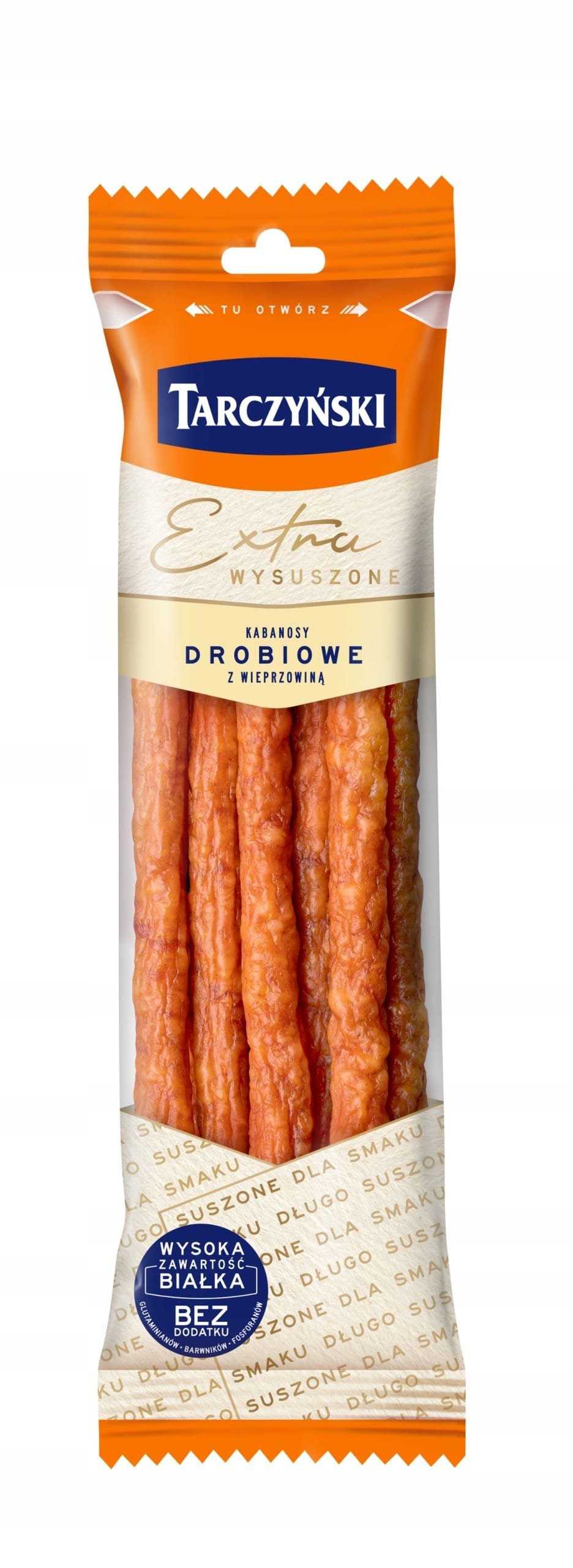 Tarczyński Kabanosy drobiowe Extra wysuszone z wieprzowiną 130 g