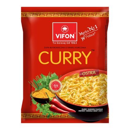 Vifon Curry Zupa błyskawiczna z kluskami o smaku kurczaka (ostra) 70 g