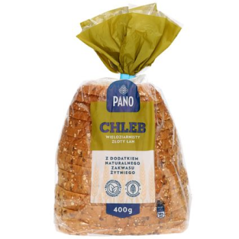 Pano Chleb wieloziarnisty Złoty łan z dodatkiem naturalnego zakwasu żytniego 400g