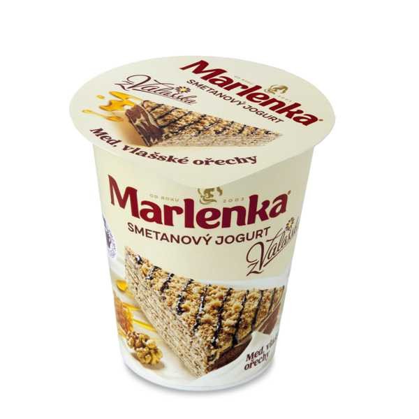 Smetanový jogurt z valašska med, kakao, vlašské ořechy Marlenka 150g K