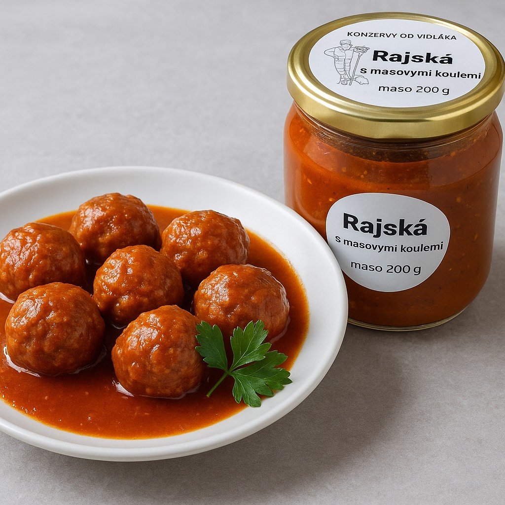 Rajská omáčka s masovými kuličkami – 0,9 l